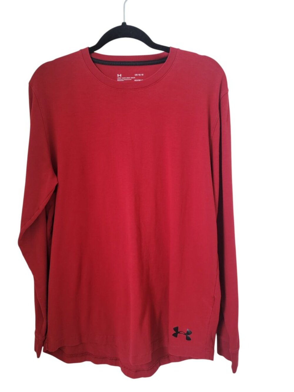 Under Armour Size L Mens Brick Red Heatgear Loose Fit Long Sleeve T Shirt